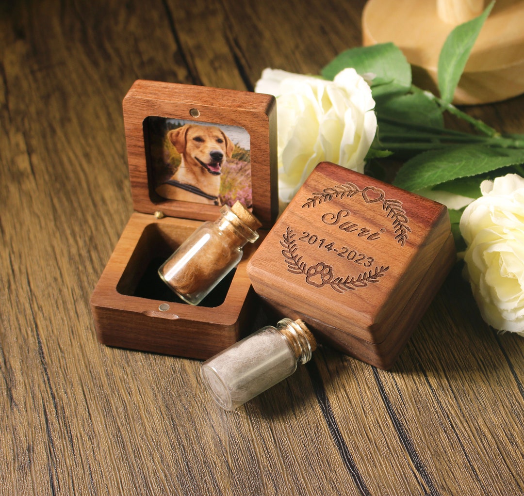 Custom Wooden Pet Fur Keepsake,wooden Pet Ashes Box,personalized Pet