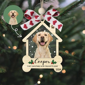 カスタム犬用クリスマスオーナメントオーナメント、カスタム犬の写真オーナメント、新しいペットギフト、初めてのクリスマス犬ギフト、犬好きのクリスマスギフト
