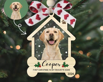 Custom Dog Christmas Ornament Ornament,Custom Dog Photo Ornament,New Pet Gift,First Christmas Dog Gifts,Dog Lover Xmas Gift