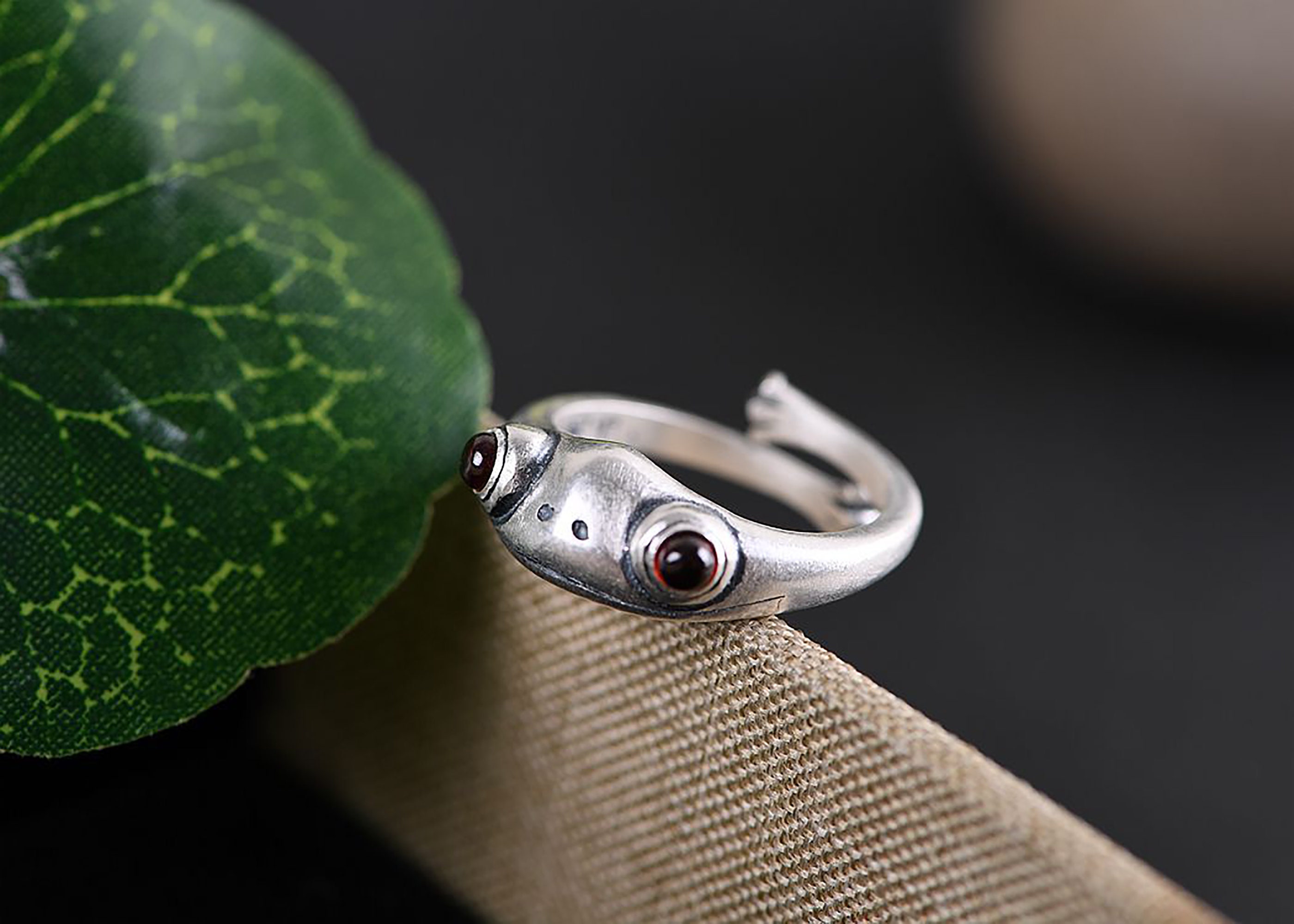 Handgemachte Silber Frosch Ring rote Granat Frosch Ring süße | Etsy
