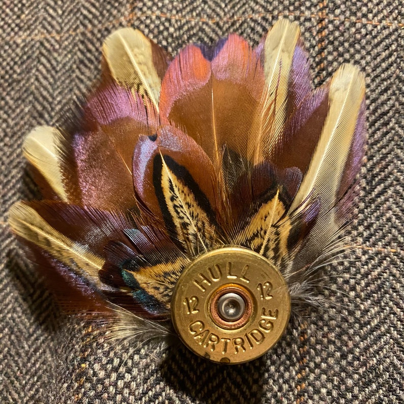 Handmade Pheasant Feather Brooch image 1