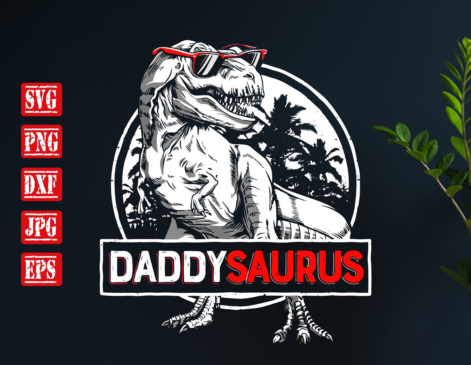 Daddysaurus SVG Jurasskicked SVG T-rex Svg Dinosaur Svg | Etsy