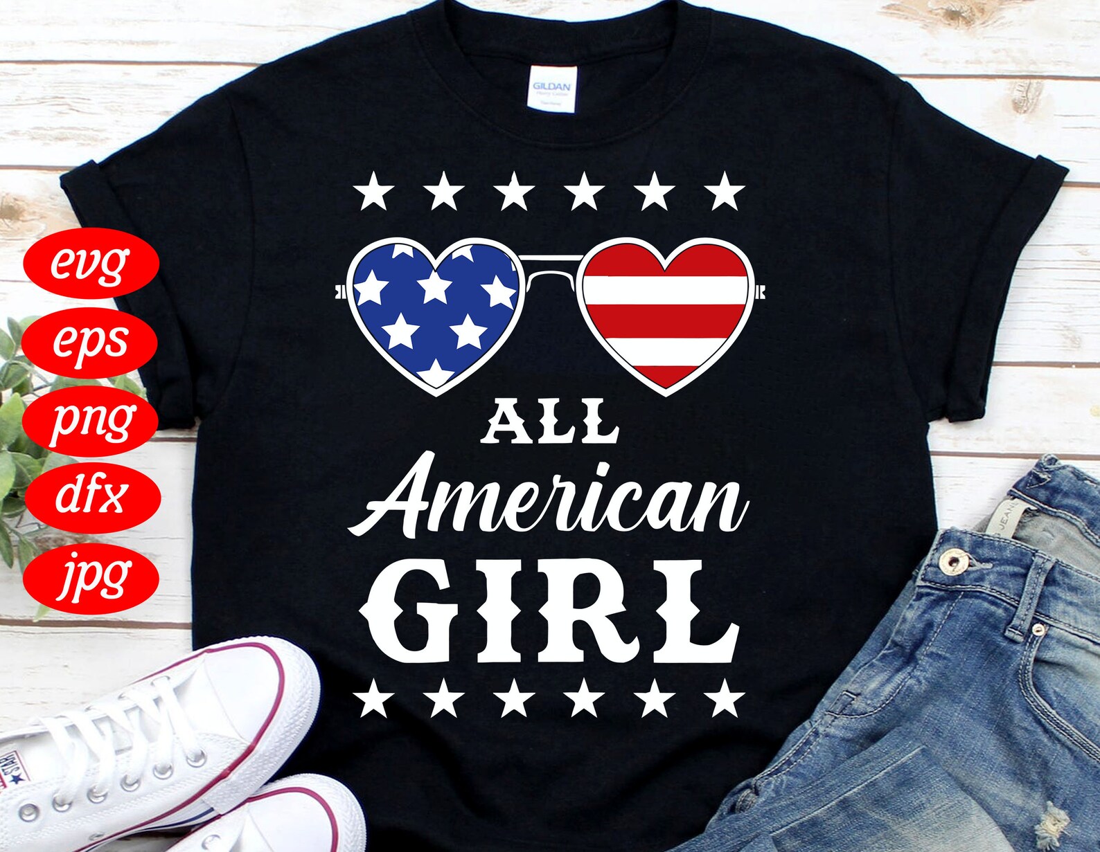 All American Girl SVG USA Sunglasses Svg 4th Of July Svg | Etsy