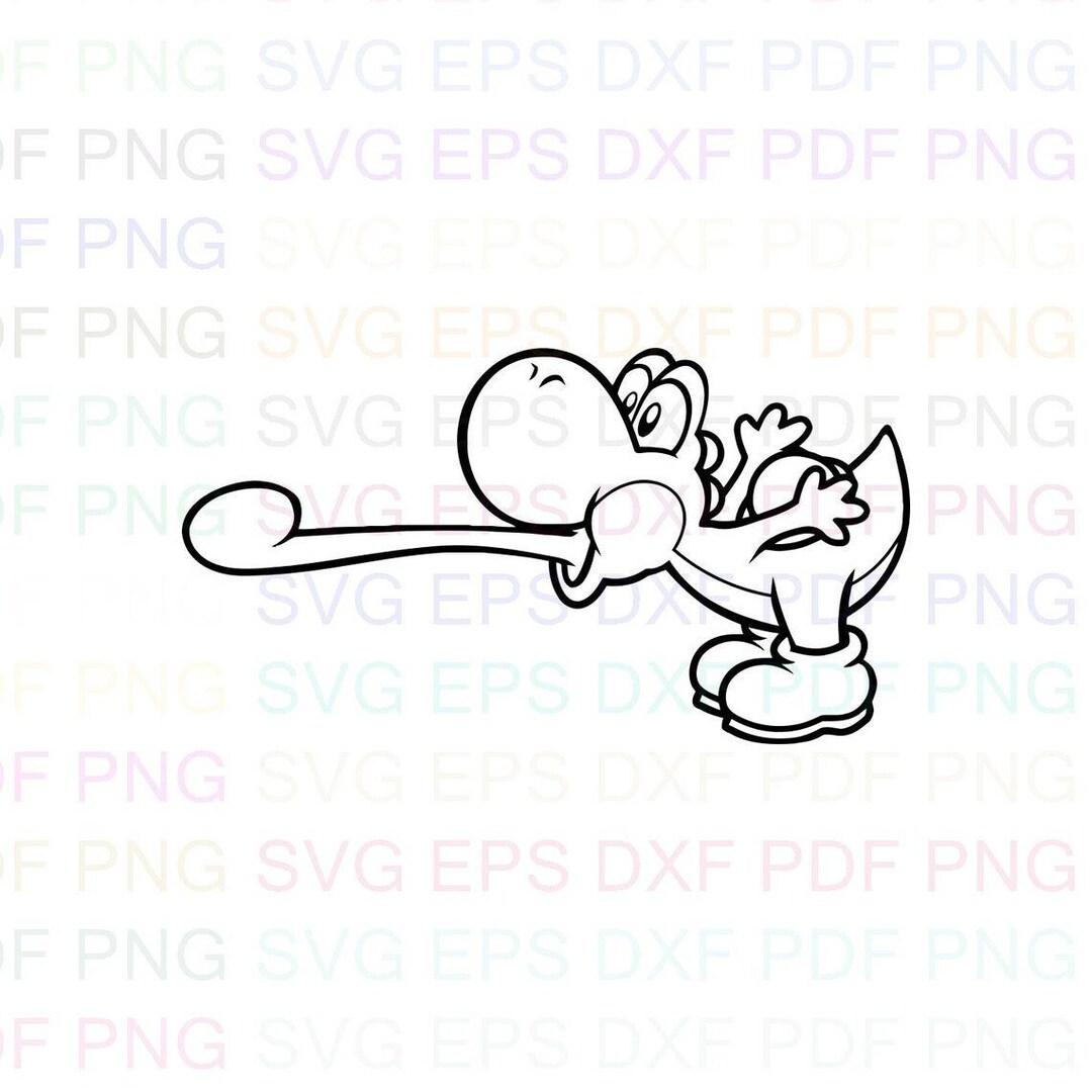Yoshi_super_mario_bros Outline Svg Dxf Eps Pdf Png, Cricut, Cutting