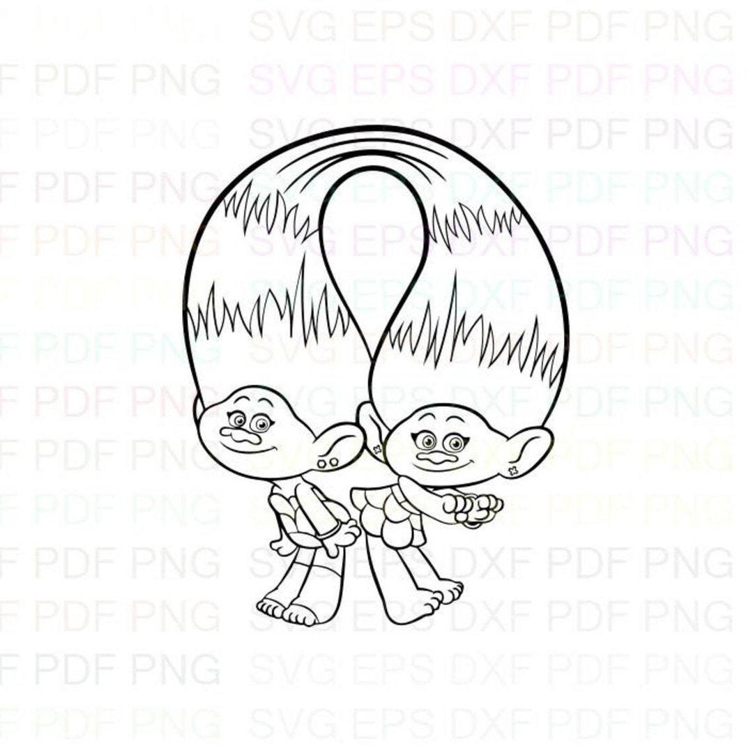 Satin_chenille_2_trolls Outline Svg Dxf Eps Pdf Png Cricut - Etsy