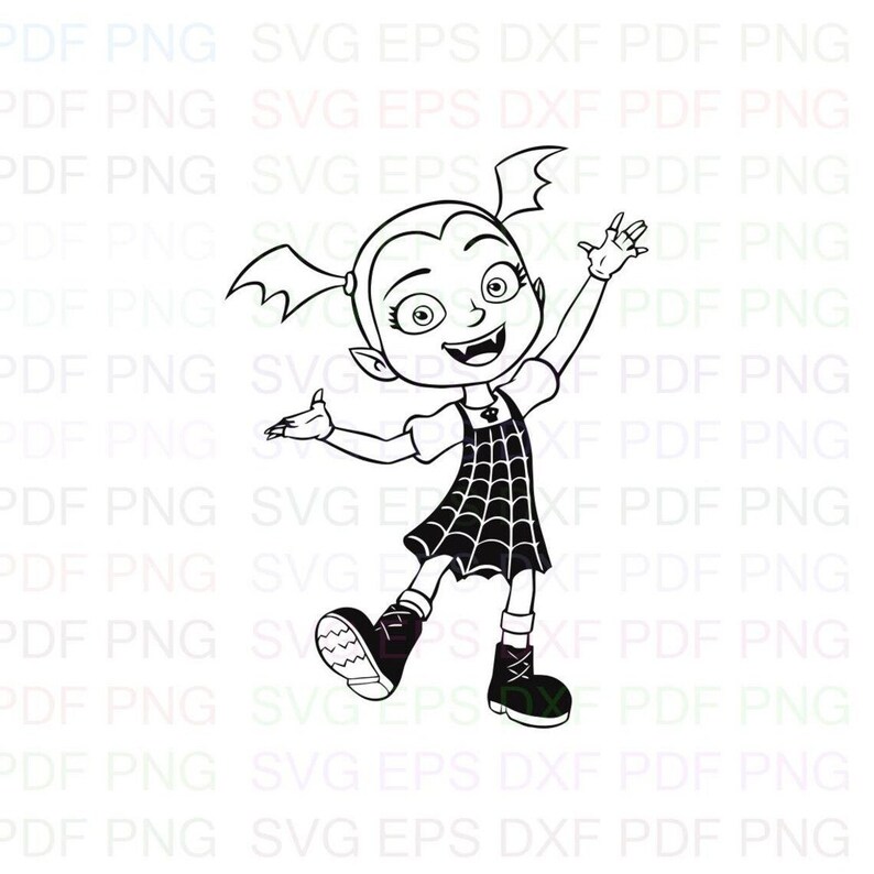 Vampirina_very_happy Outline Svg Dxf Eps Pdf Png Cricut - Etsy