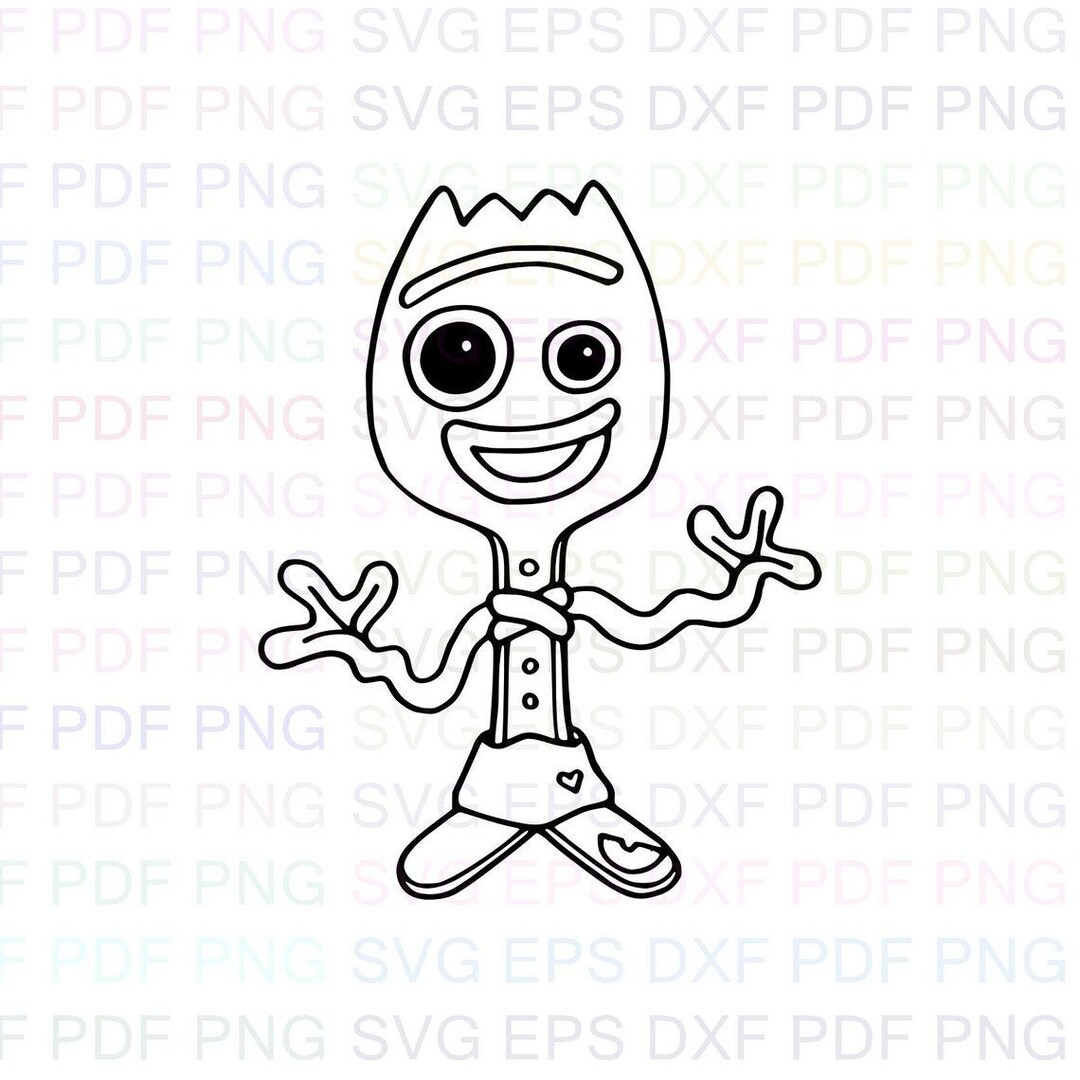 Forky_baby_toy_story Outline Svg Dxf Eps Pdf Png Cricut Etsy