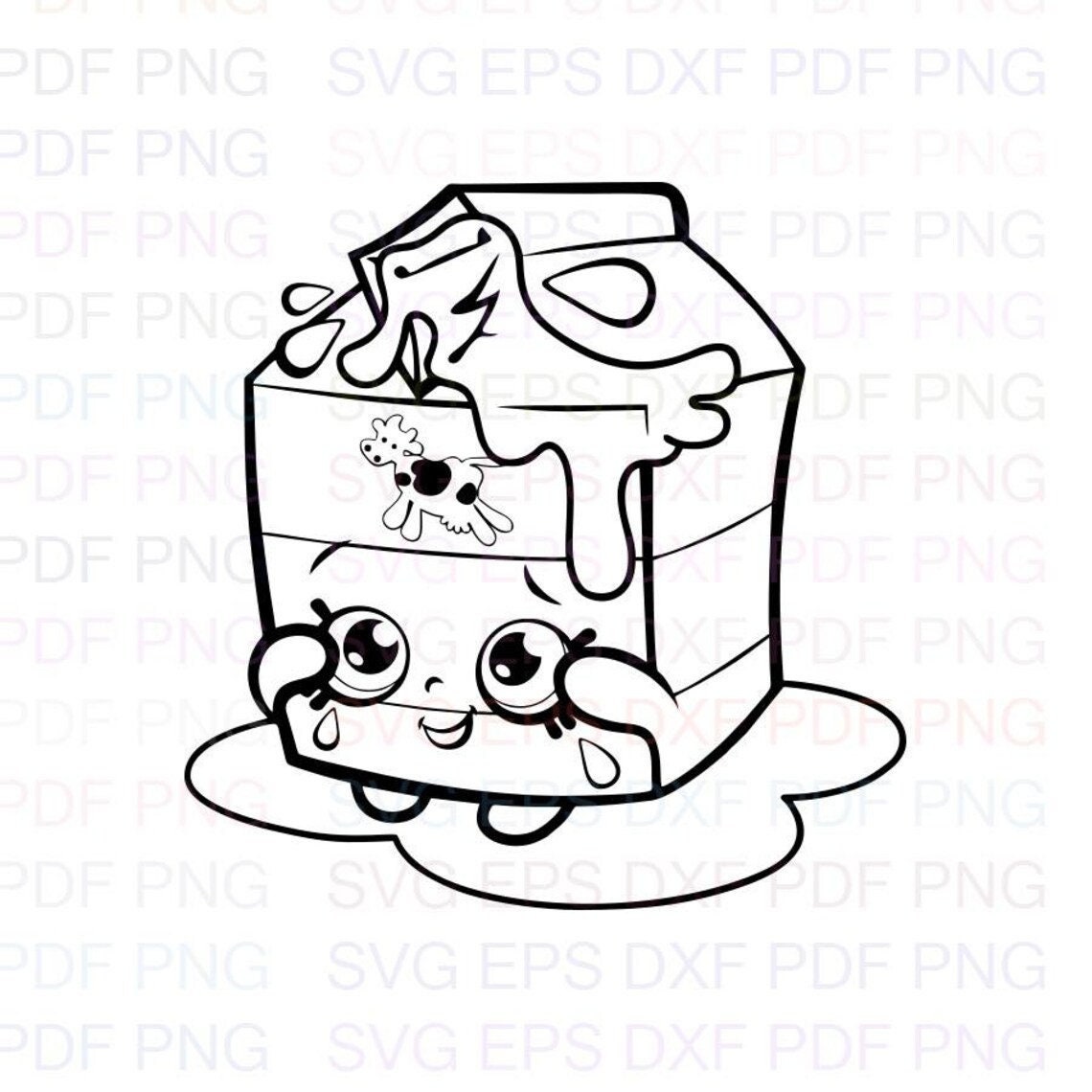 Spilt_milk_shopkins Outline Svg Dxf Eps Pdf Png Cricut - Etsy