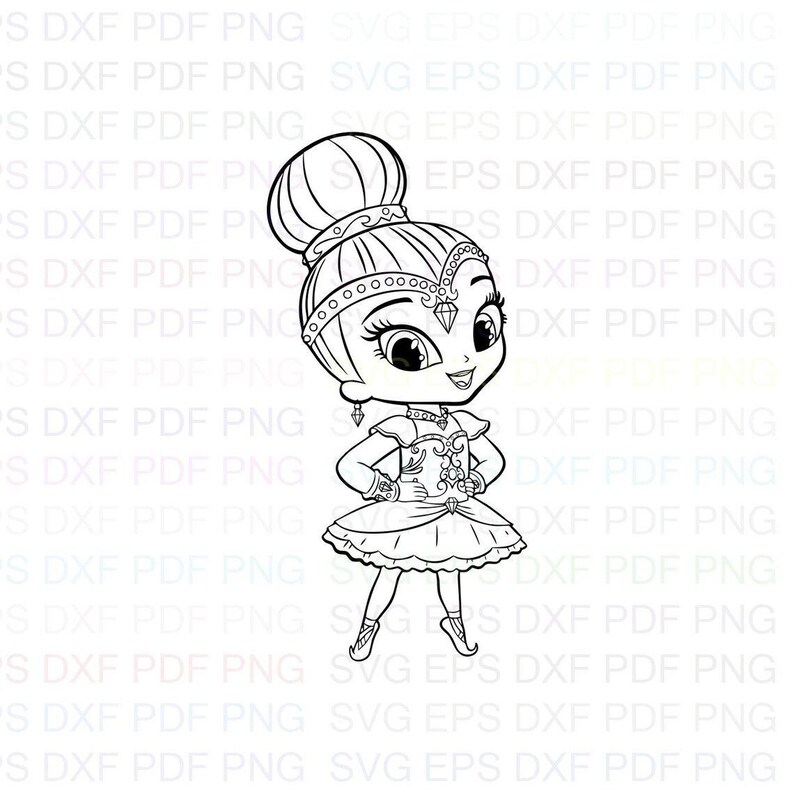 Shine_ballet_shimmer_and_shine Outline Svg Dxf Eps Pdf Png - Etsy