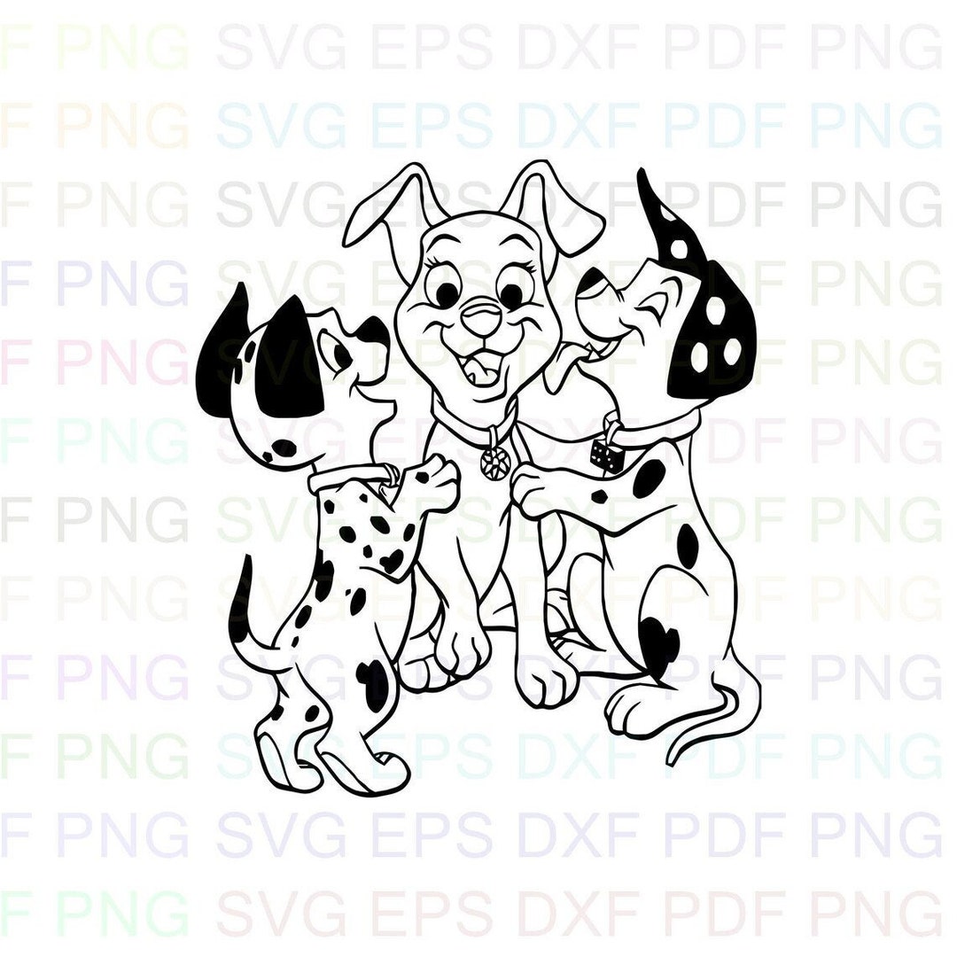 101_dalmations_027 Outline Svg Dxf Eps Pdf Png Cricut - Etsy