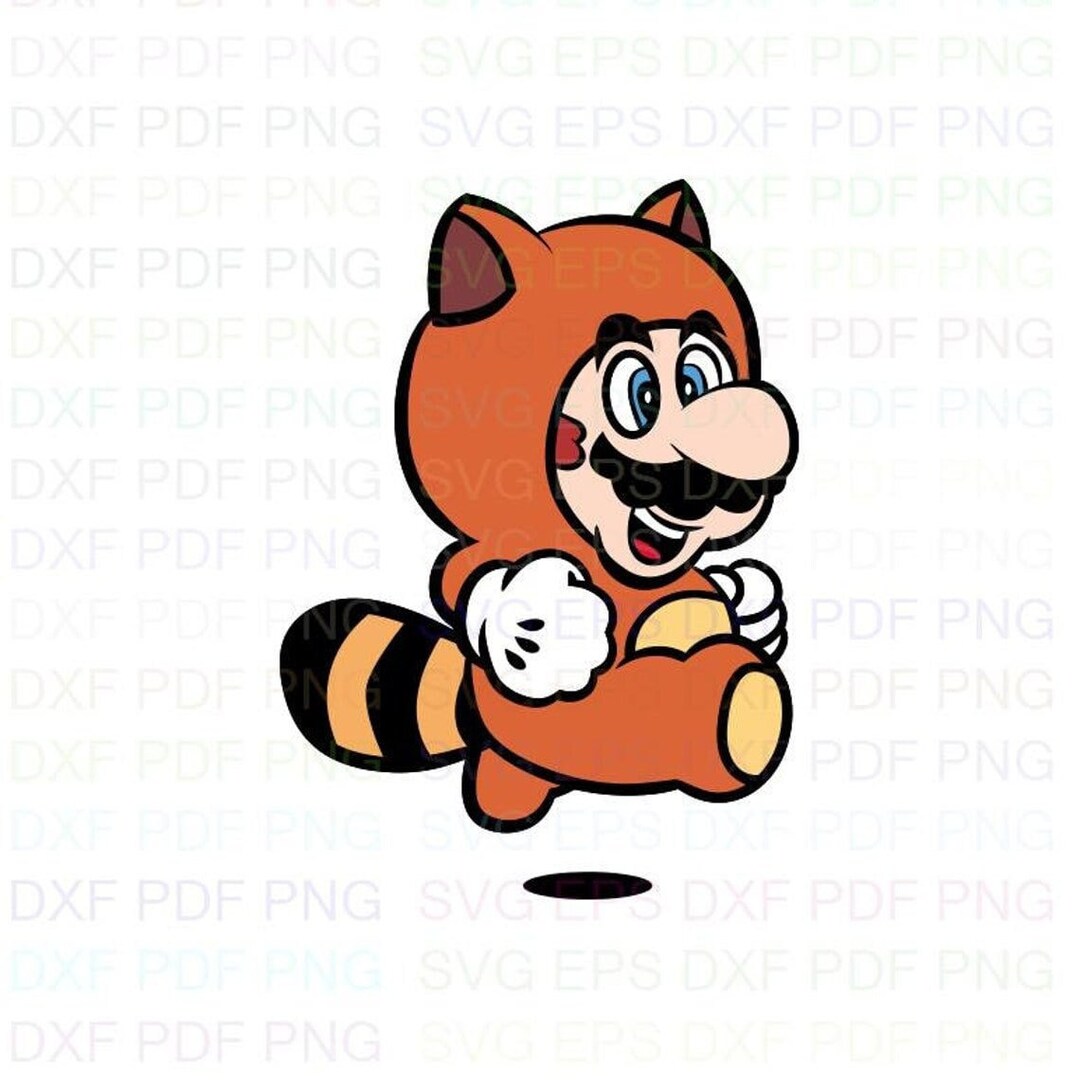 Super_mario_raccoon Svg Dxf Eps Pdf Png Cricut Cutting File Etsy