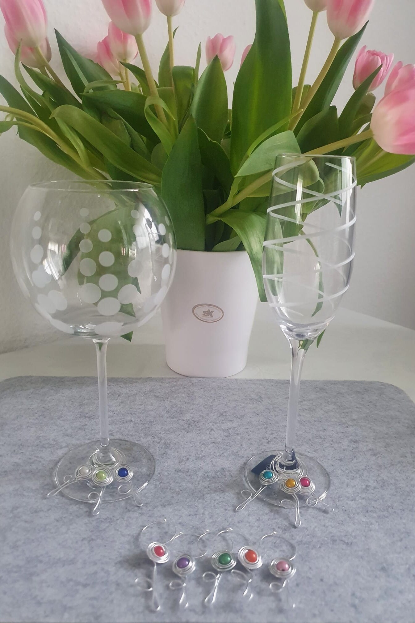 10 Glass Markers 1 Free Wine Glass Markers Champagne Glass Etsy