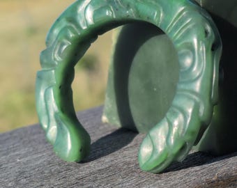 Hand carved Yukon jade cuff