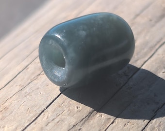 Handmade blue Guatemalan jadeite bead