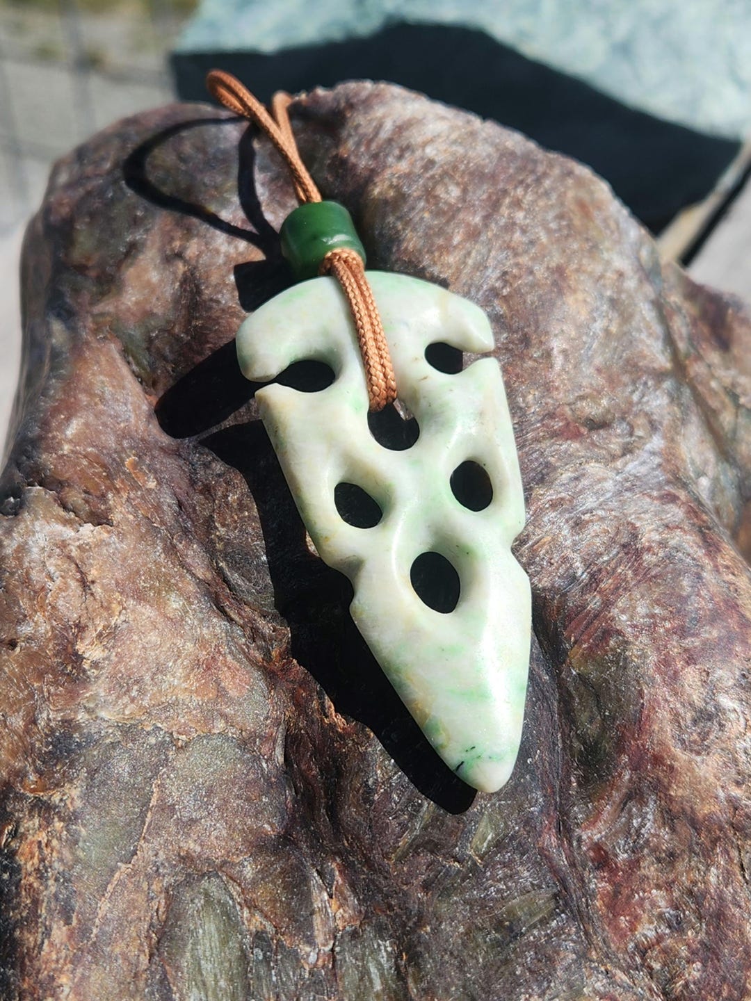 Eel River Chrome-diopside/nephrite Jade Neolithic Style Pendant