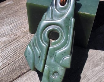 Very unique "star key" Northern California river jade pendant
