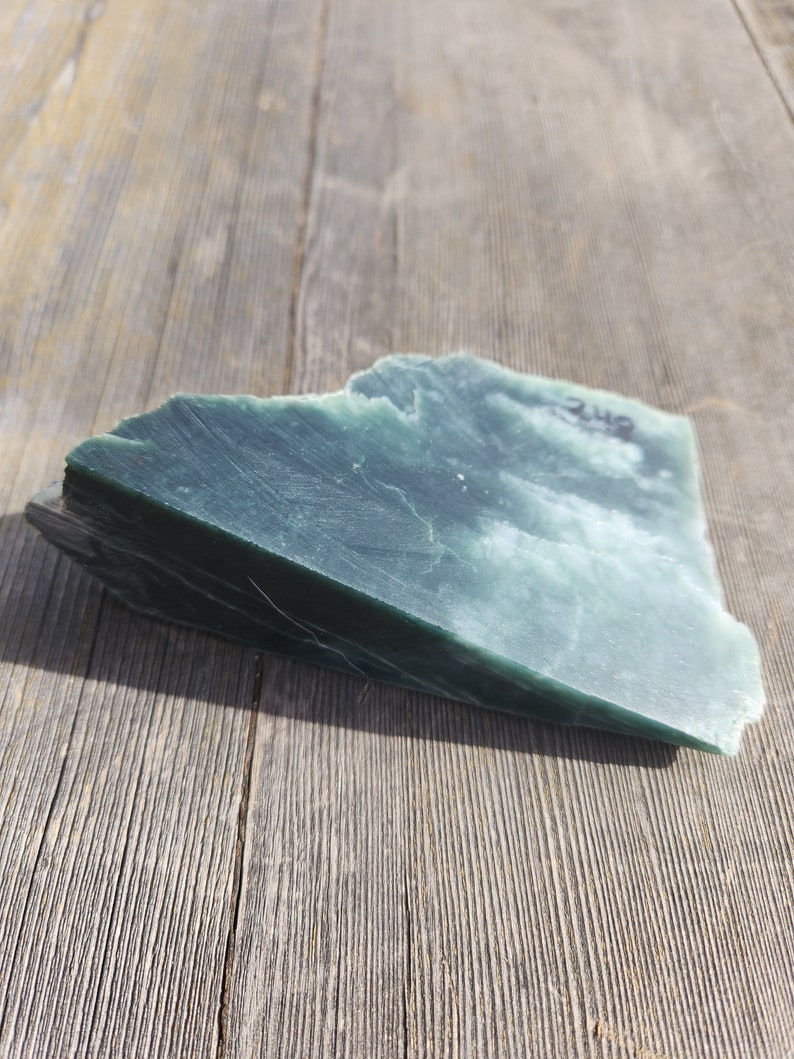 Dark Blue Guatemalan jadeite block 248 grams image 1