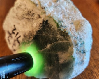 Icy Blue Guatemalan  jadeite white rind stone 712 grams