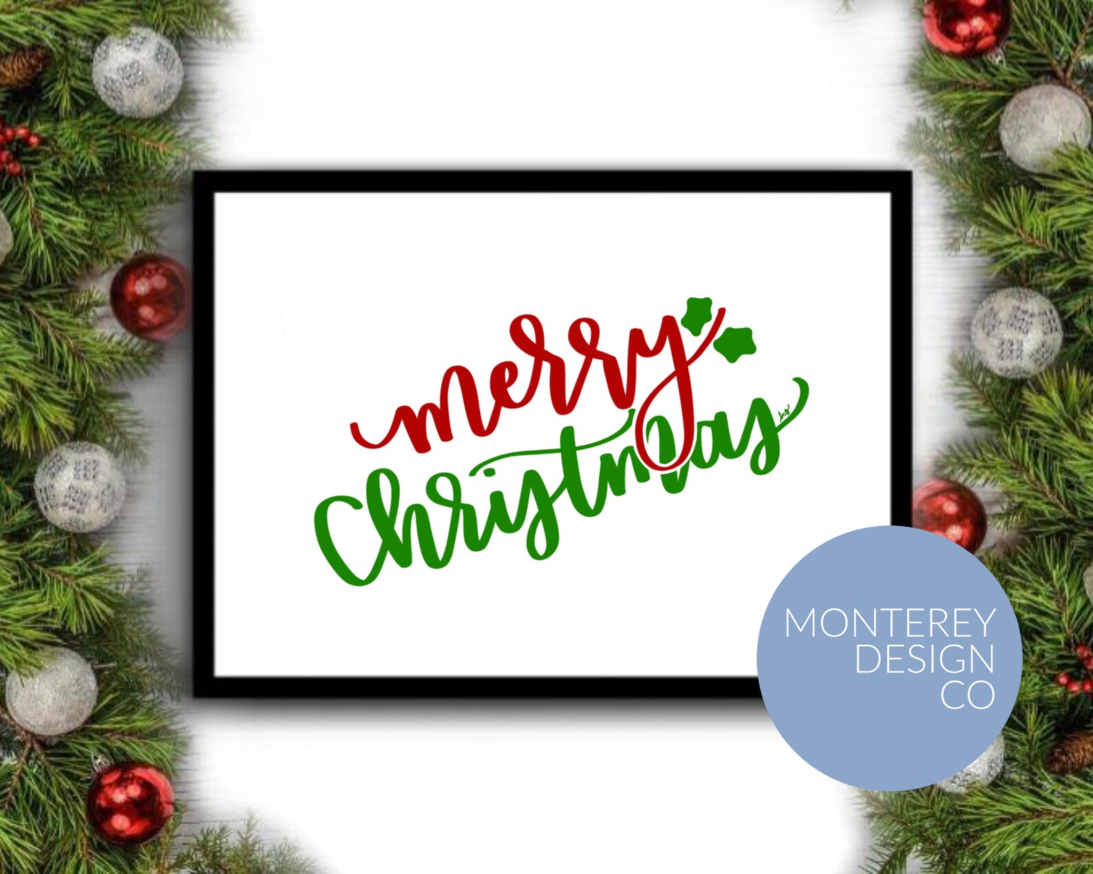 Handwritten Merry Christmas Printable Wall Art Christmas | Etsy