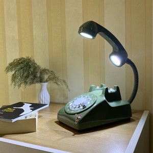 Vintage Phone Lamp, Retro, Lamp Phone, Home Decor, Desk Lamp, Office Furniture, 1960s Antique Lamp, Table, Gift Decor, Telephone Lamp