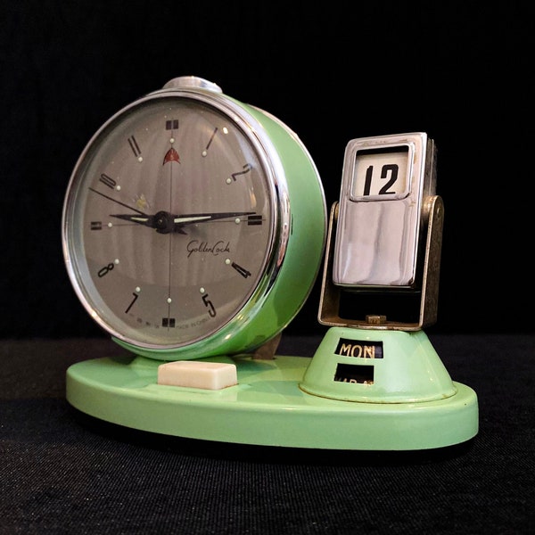 Vintage Rare Calendar Clock, Antique Alarm Table Clock, Wind-up  Clock, Mechanical Clock, Collectible Model, Fully Working