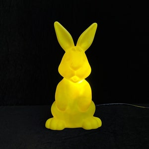 Rabbit lamp signed IGOR PARIS plastic yellow vintage 1980 bedside lamp children's room deco offset, Rare and Collectible Model