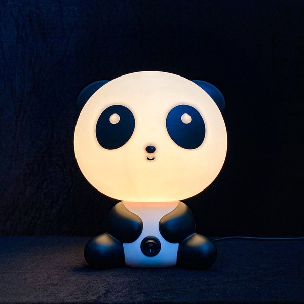 Lampe Panda mignonne, Lampe musicale avec horloge, Décor intérieur génial, Modèle rare, Impeccable, Lampe de table vintage