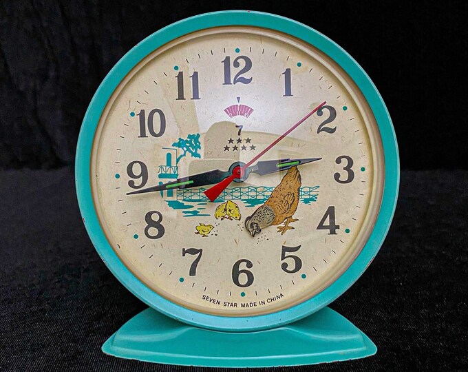Antique Animated Chicken Clock Vintage Chicken Table Clock Etsy