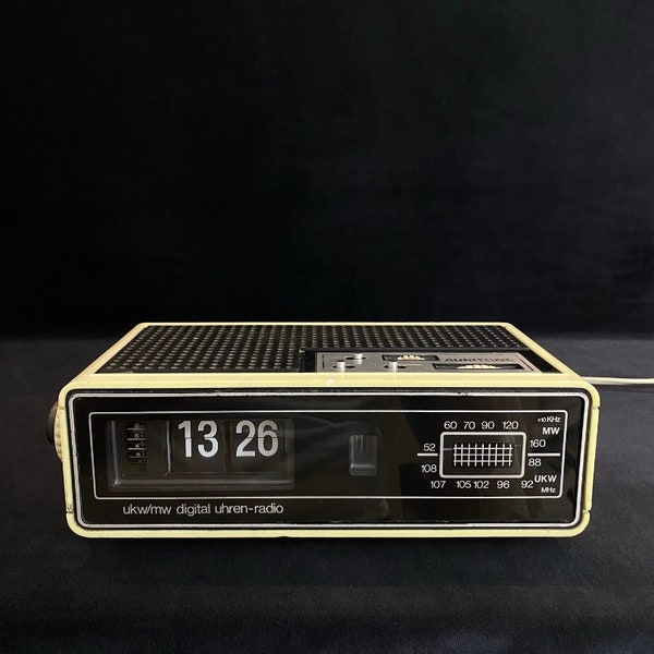 horloge et radio vintage Flip, radio bande FM, horloge de table Auritone, réveil, modèle de collection, entièrement fonctionnel, horloge antique, version UE