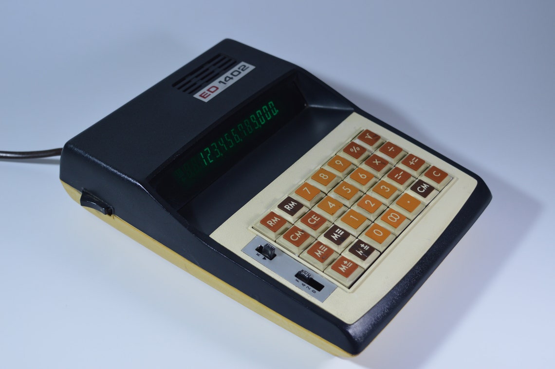 Vintage Electronic Calculator 70s Mini Computer Retro Etsy