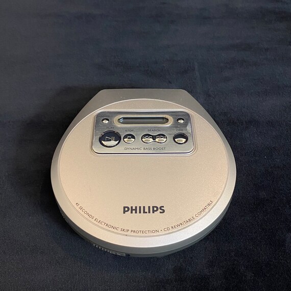 Retro 90s Philips Transparent Shockproof Discman / Cd Player With