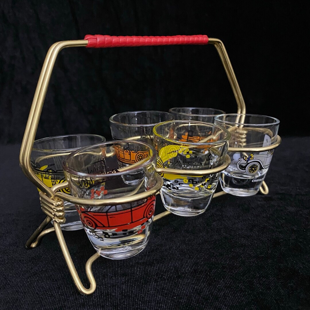 Vintage Car Design Shot Glass Mid Century Design Glass 6 - Etsy