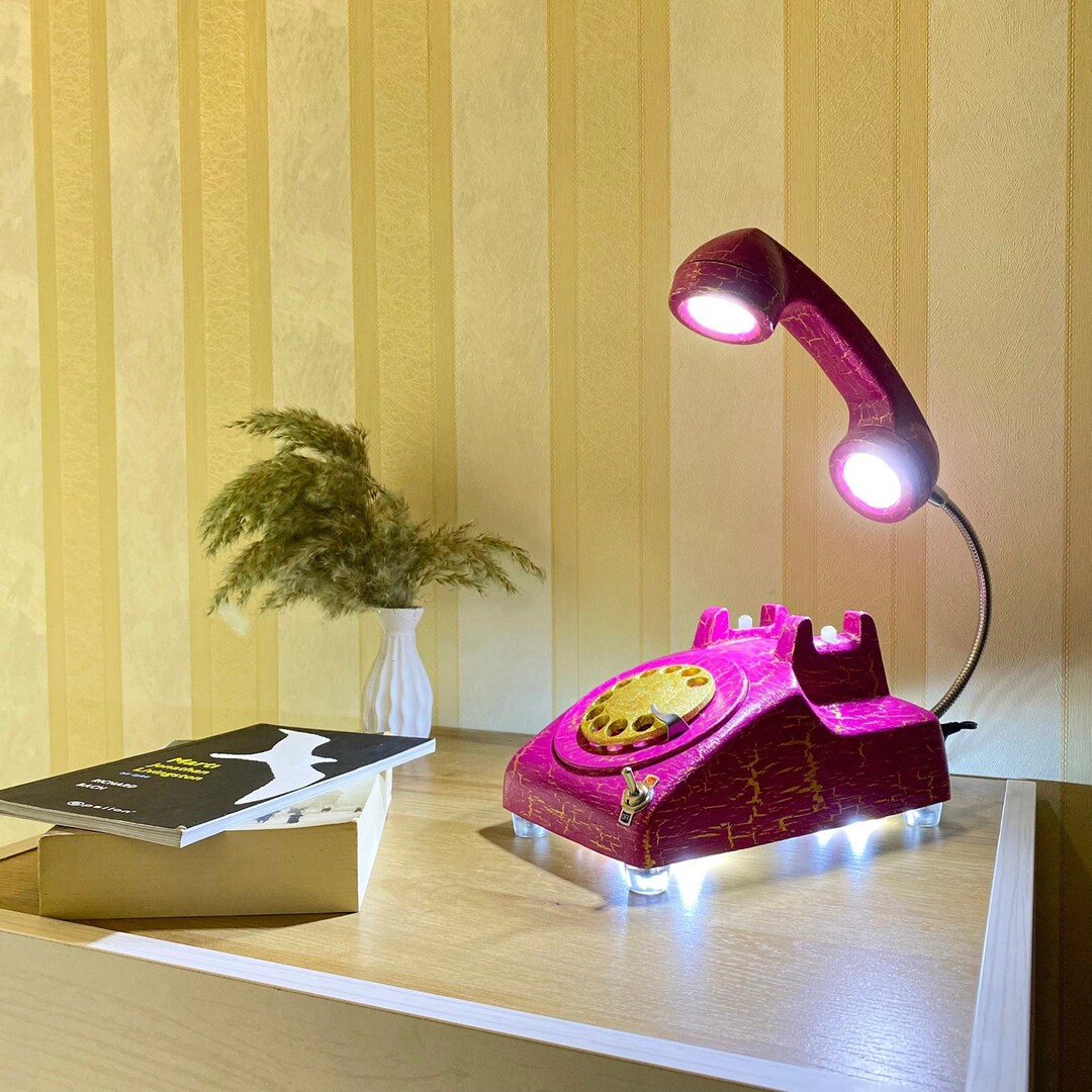Vintage Phone Lamp, Retro, Lamp Phone, Home Decor, Desk Lamp, Office