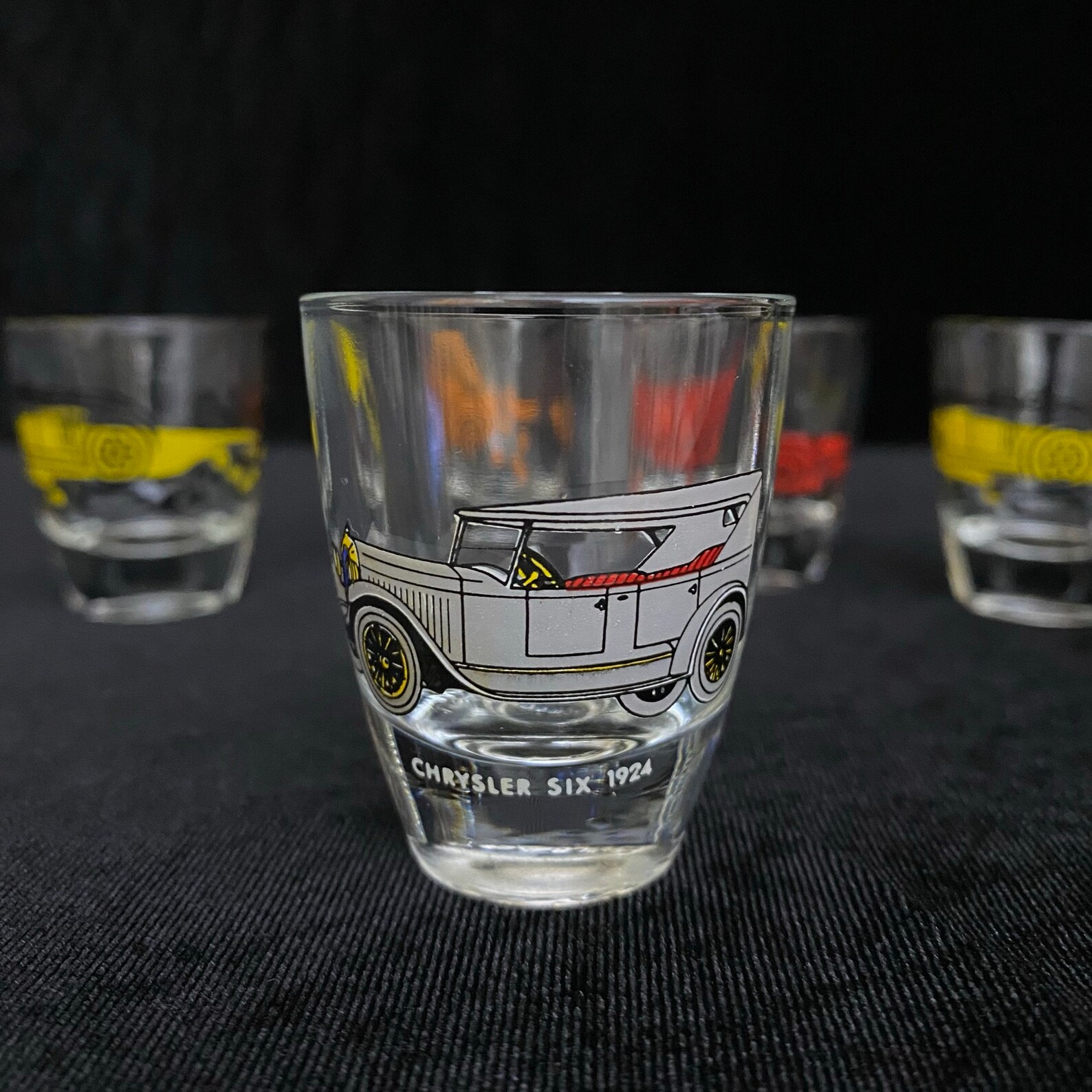 Vintage Car Design Shot Glass Mid Century Design Glass 6 - Etsy
