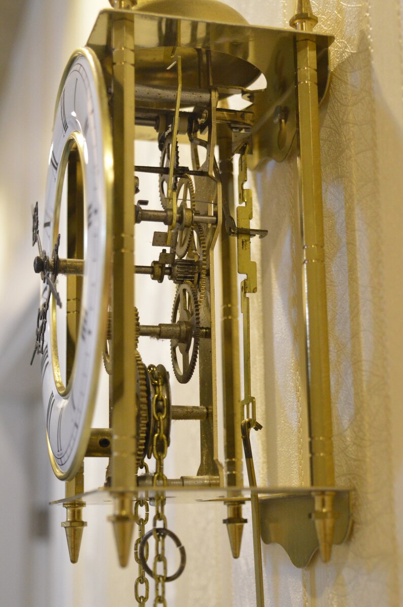 Very Rare Vintage Hermle Wall Clock Made in Germany Full Etsy