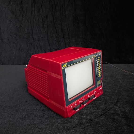 Vintage 1980s Televisions, Space Age Mini TV, Black & White TV With Am/fm  Radio, Brand, Pop Art Colors, Fully Working 