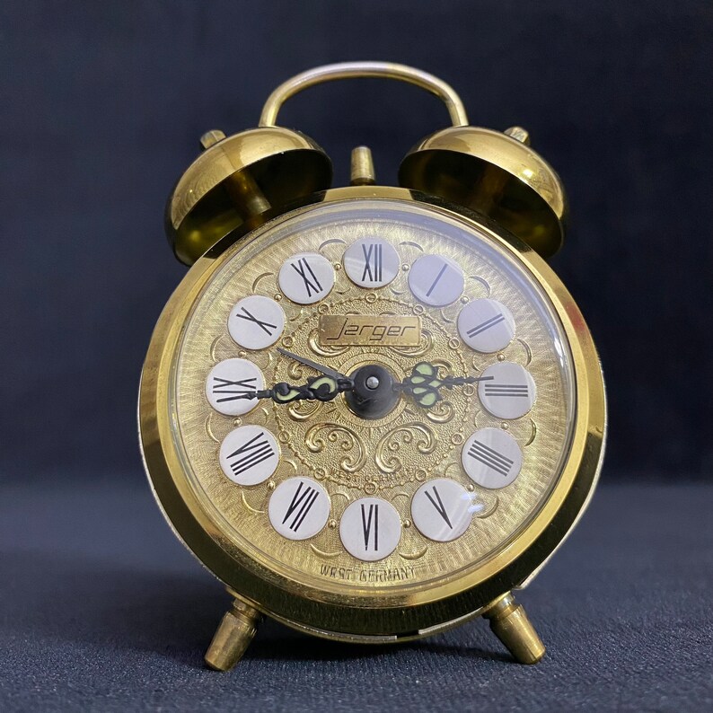 Vintage JERGER Table Clock Germany Clock Collectible Rare Etsy