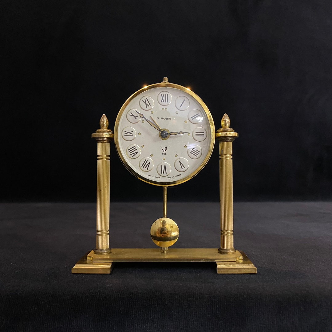 Antique Jaz Table Clock Made in France 70s Mechanical Etsy