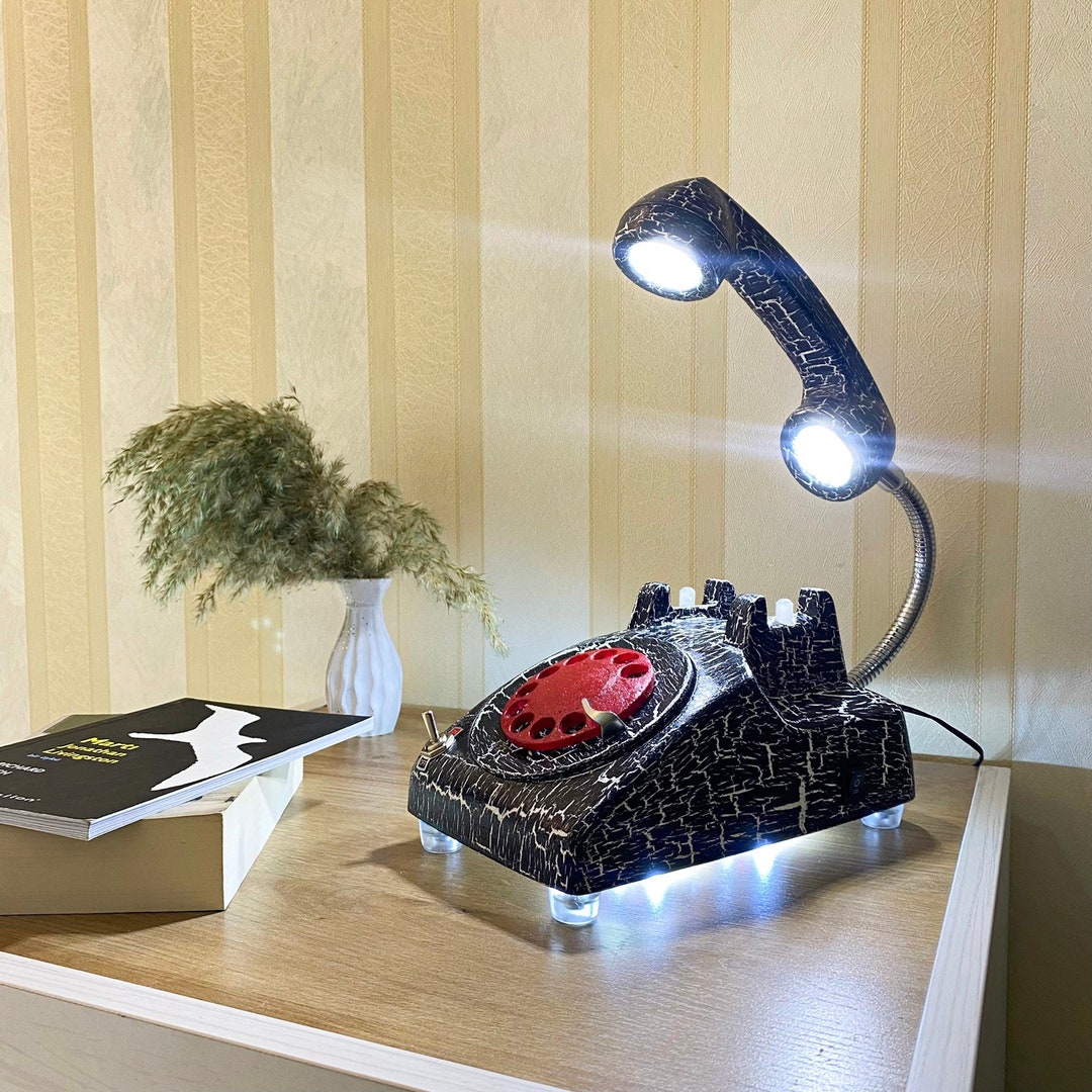 Vintage Phone Lamp, Retro, Lamp Phone, Home Decor, Desk Lamp, Office