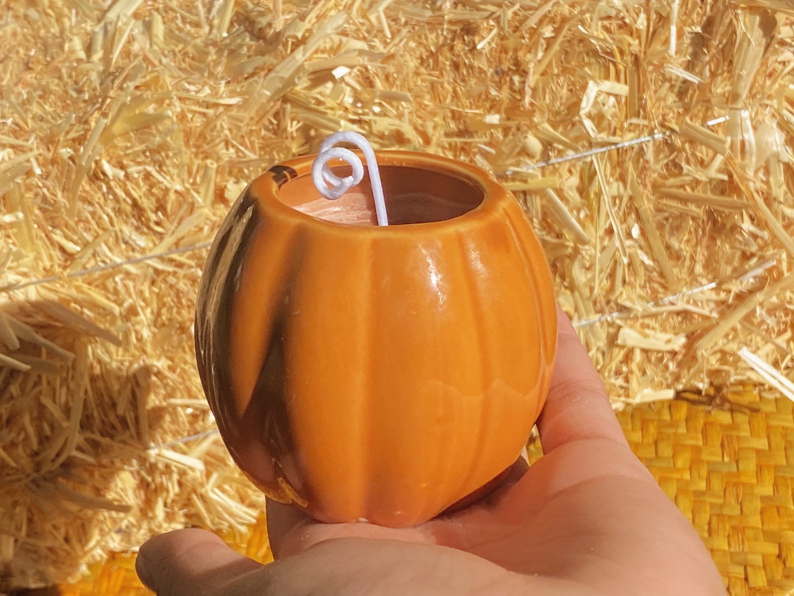 SALE Fall Candle Pumpkin Shaped Jar Candle Halloween Soy Wax Etsy