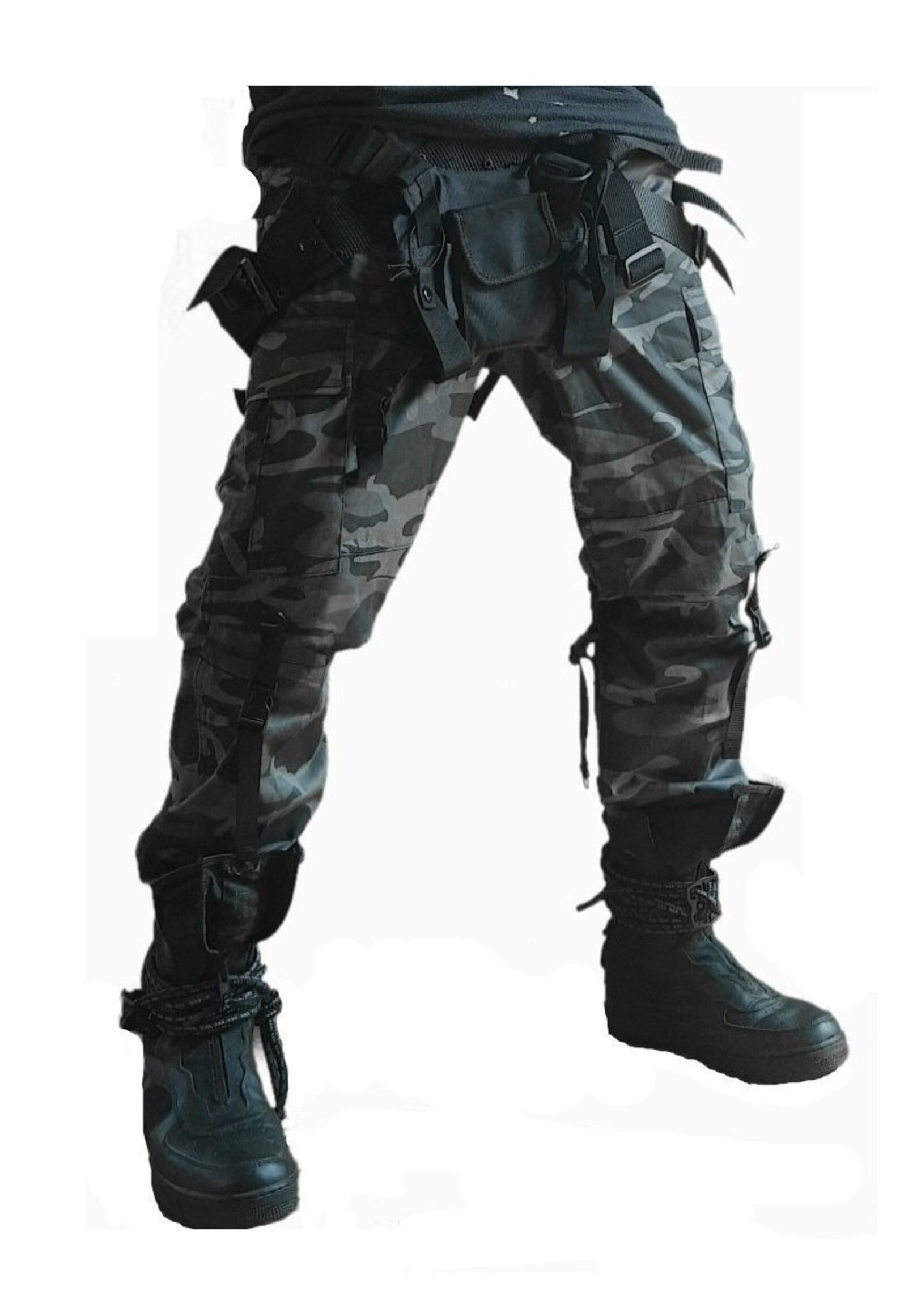 Techwear Pants Cyberpunk Streetwear Bottoms With Straps and Etsy