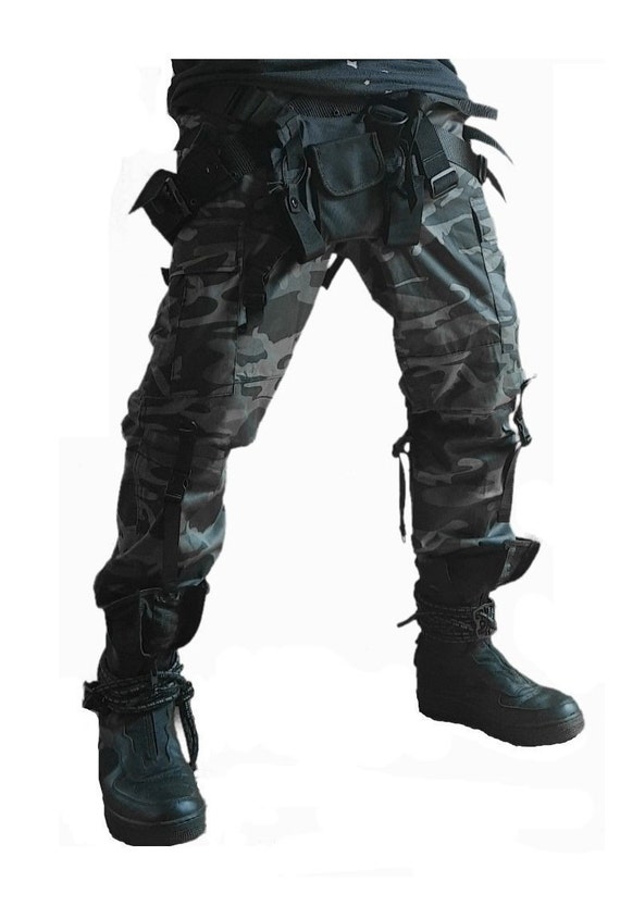 Techwear Pants Cyberpunk Streetwear Bottoms With Straps and - Etsy