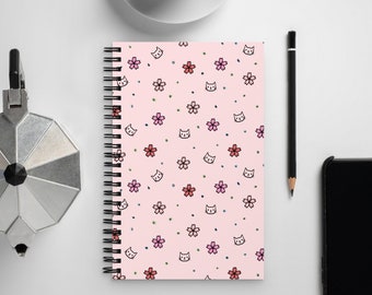 Sakura Kitty Notebook; Cherry Blossom Cats Notebook; Spring Flower Kitty Journal; Cat Lover Journal; Cat Mom Notebook; Cat Lover Stationery