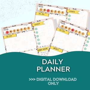 Printable 7 Day Planner with Cat Design Background Bible Verses Included To-Do List Notes Goals 11 x 8.5 image 1