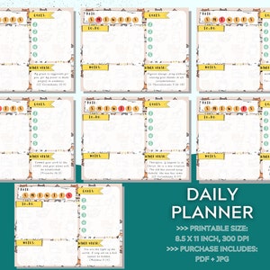 Printable 7 Day Planner with Cat Design Background Bible Verses Included To-Do List Notes Goals 11 x 8.5 image 2