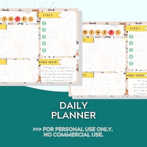 Printable 7 Day Planner with Cat Design Background Bible Verses Included To-Do List Notes Goals 11 x 8.5 image 5