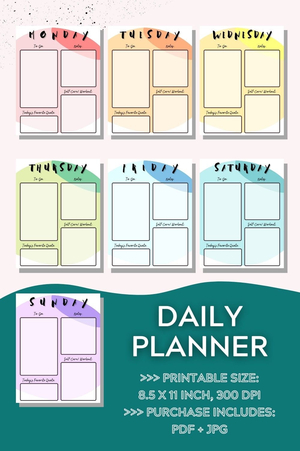 printable-7-day-planner-rainbow-background-to-do-etsy