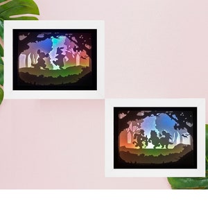 set A  2 x Winnie  the pooh inspired paper cut shadow box ,light box-- svg, pdf,scut, dxf , digital file- cricut, silhouette,brother,