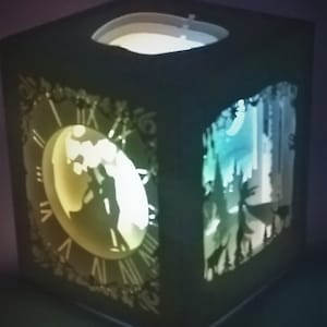 PRINCESS  (4 DESIGNS   in 1  )   5 side  3D papercut shadow box - lightBOX  ( tea light or led ) ,papercut ,SVG,  scut 5  ,pdf,...papercraft