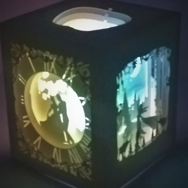 PRINCESS (4 DESIGNS in 1 ) 5 side 3D papercut shadow box - lightBOX ( tea light or led ) ,papercut ,SVG, scut 5 ,pdf,...papercraft